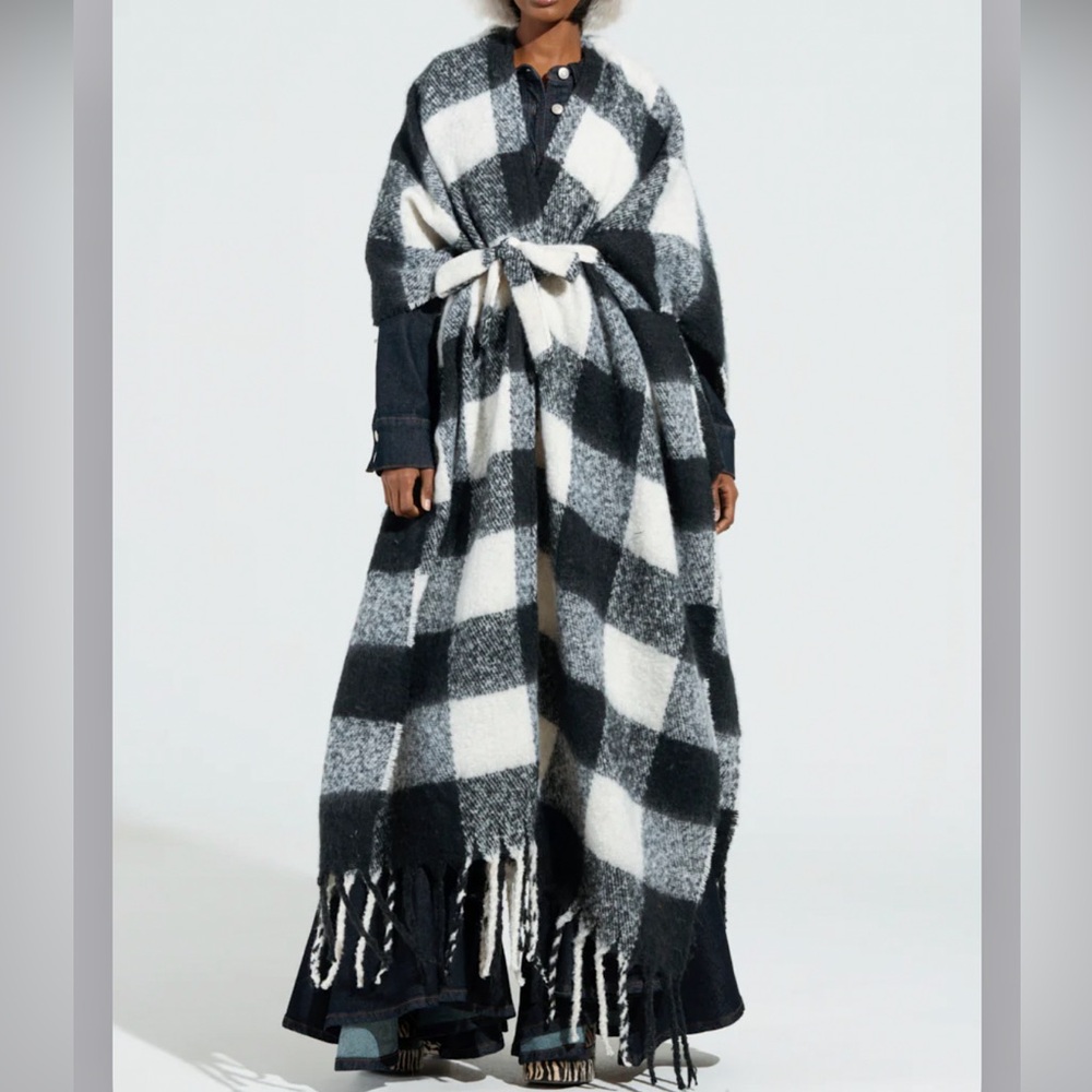 Classy Plaid Poncho